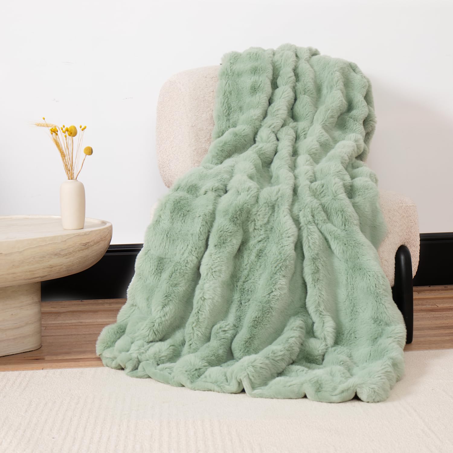 Manta de Piel Sintética KNZE - Suave y Esponjosa Manta de