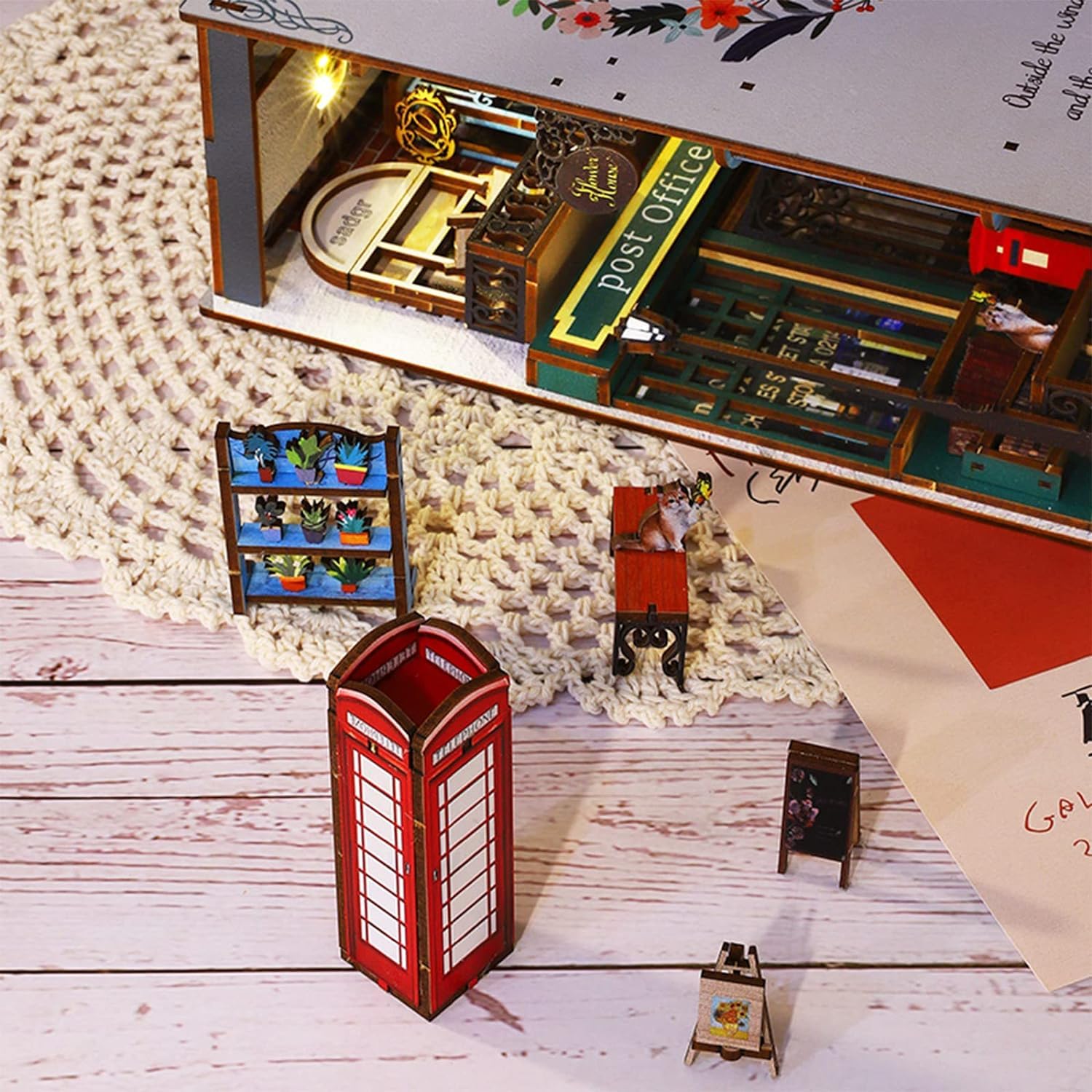 Kit de Librero en Miniatura Funle Book Nook para Adultos, - Imagen 6