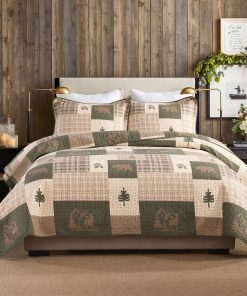 Edredón QuiltEase Cabin Plaid Tamaño Queen - Juego de