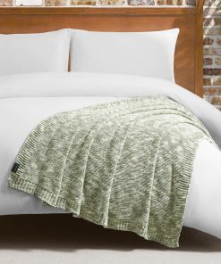 Manta de Lana Chenilla Lucky Brand Logan en Taupe/Sage de