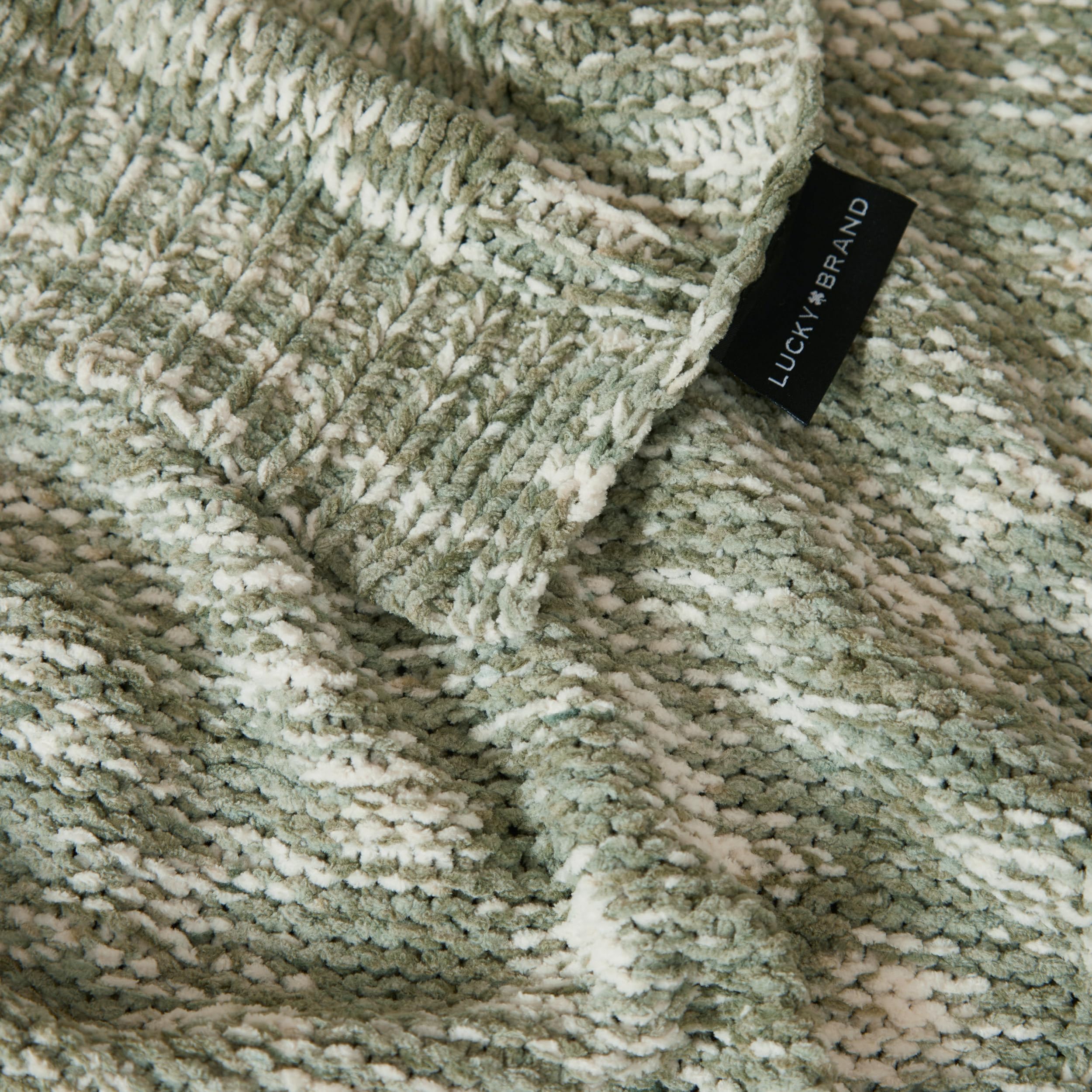 Manta de Lana Chenilla Lucky Brand Logan en Taupe/Sage de - Imagen 4