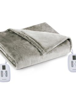 Manta Eléctrica de Felpa con Calefacción -Taupe