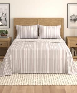 Juego de Sábanas de Microfibra Tamaño Twin -Rayas Verticales