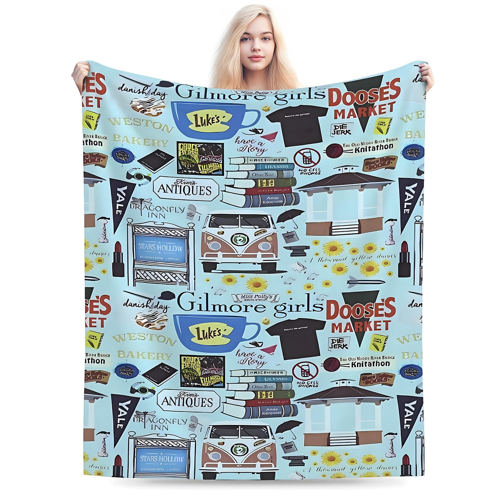 Manta Gilmore para Niñas - Manta de Felpa Suave para Damas