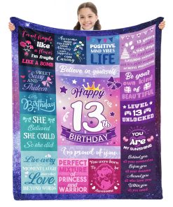 Regalo de Cumpleaños 13 para Niña: Manta de Cumpleaños para