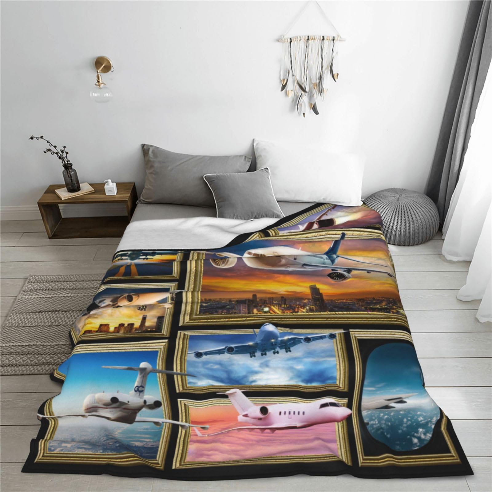 Manta de Avión Cubrecama de Aviación Suave de Franela Forro - Imagen 5