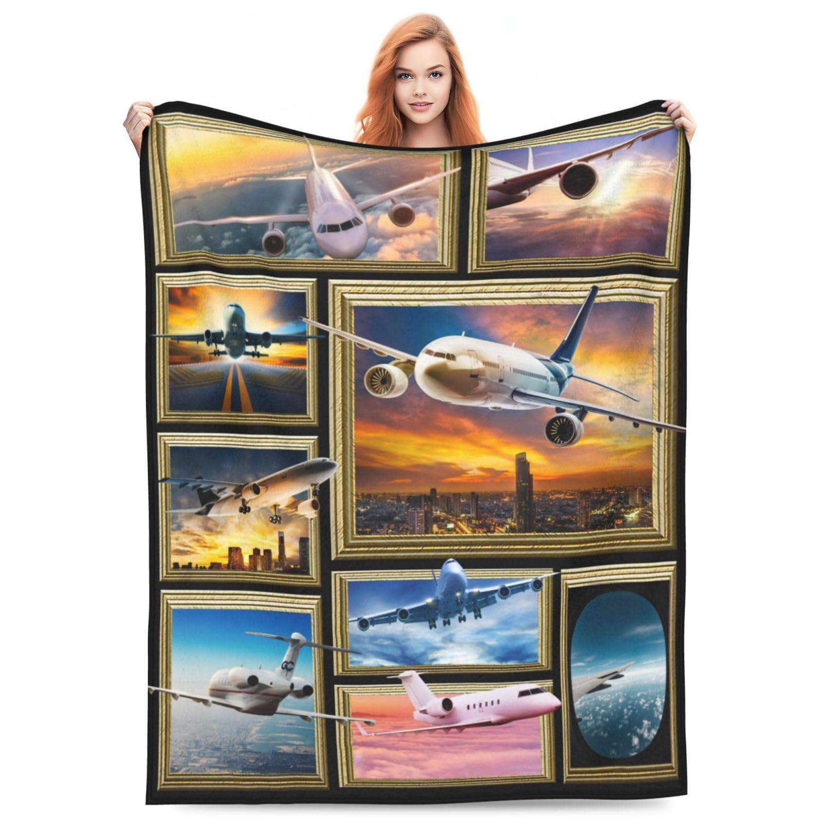 Manta de Avión Cubrecama de Aviación Suave de Franela Forro - Imagen 6