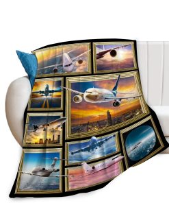 Manta de Avión Cubrecama de Aviación Suave de Franela Forro