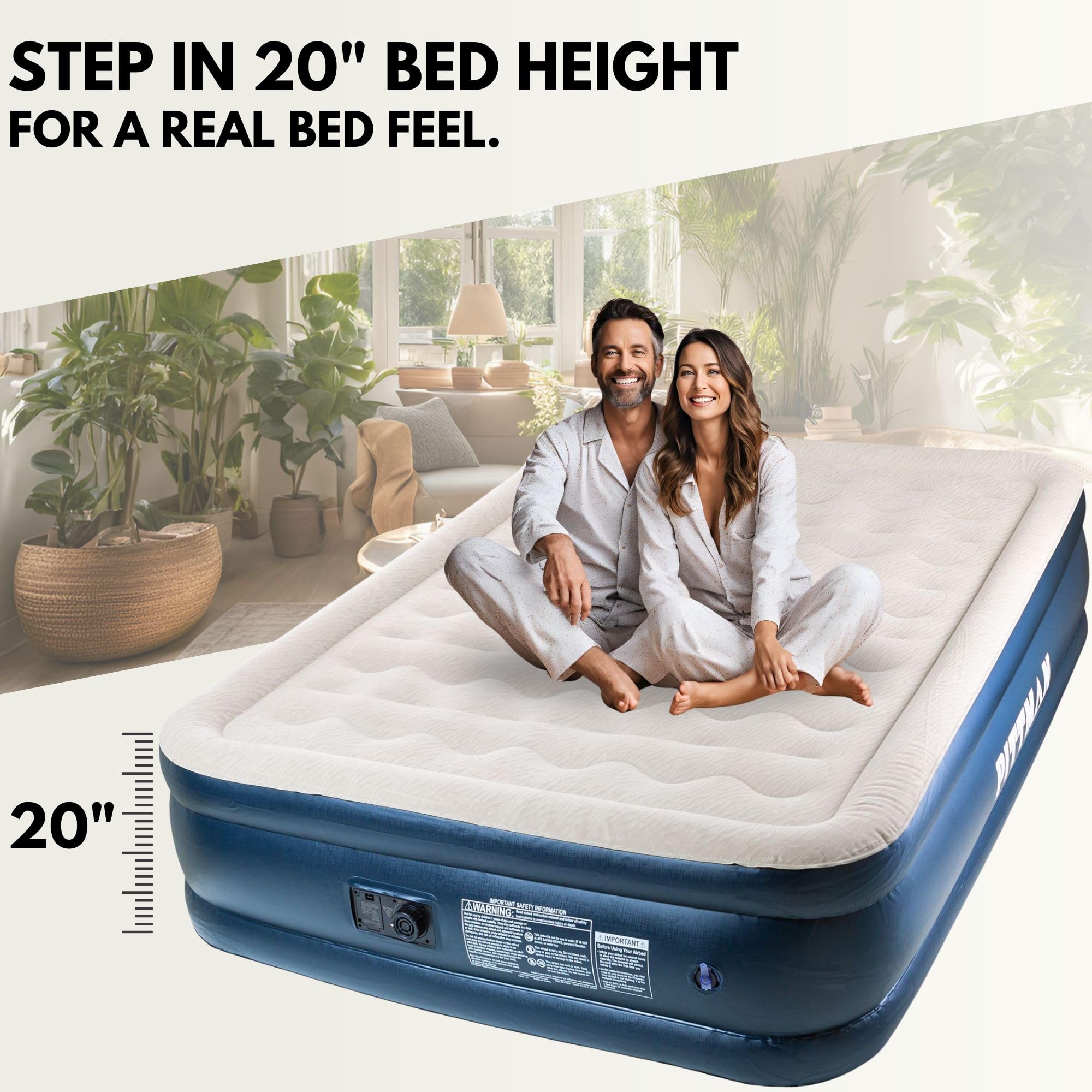 Colchón de Aire de Lujo Queen de 20" Pittman con Bomba - Imagen 4