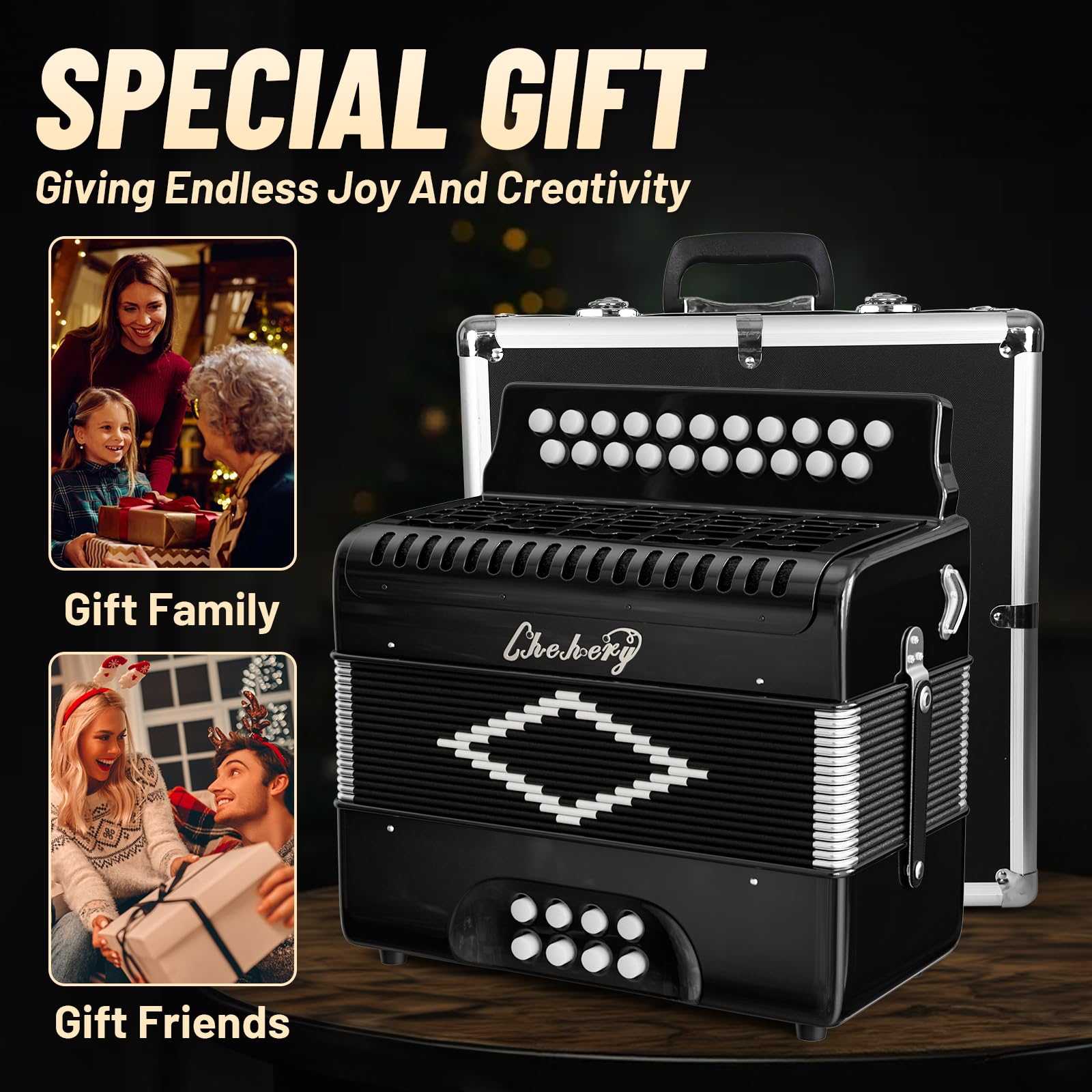 Acordeón de 21 Teclas y 8 Bajos en Si/Do, Instrumento - Imagen 6