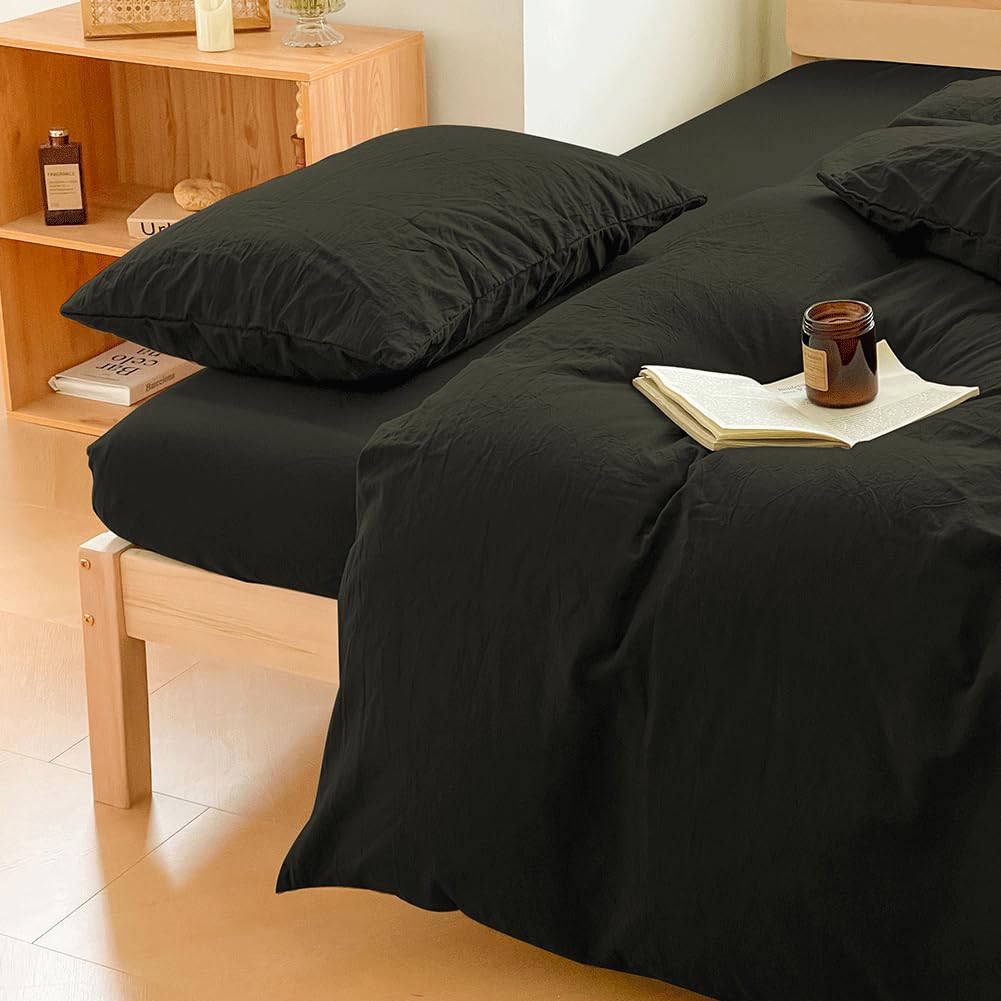 Funda de Edredón 100% Algodón Lavado para Manta Ponderada,