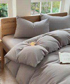 Funda de Edredón de Algodón Lavado 100%, Sensación de Lino,