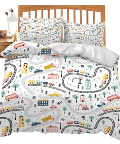 Juego de Ropa de Cama de Camión para Niños, Individual,