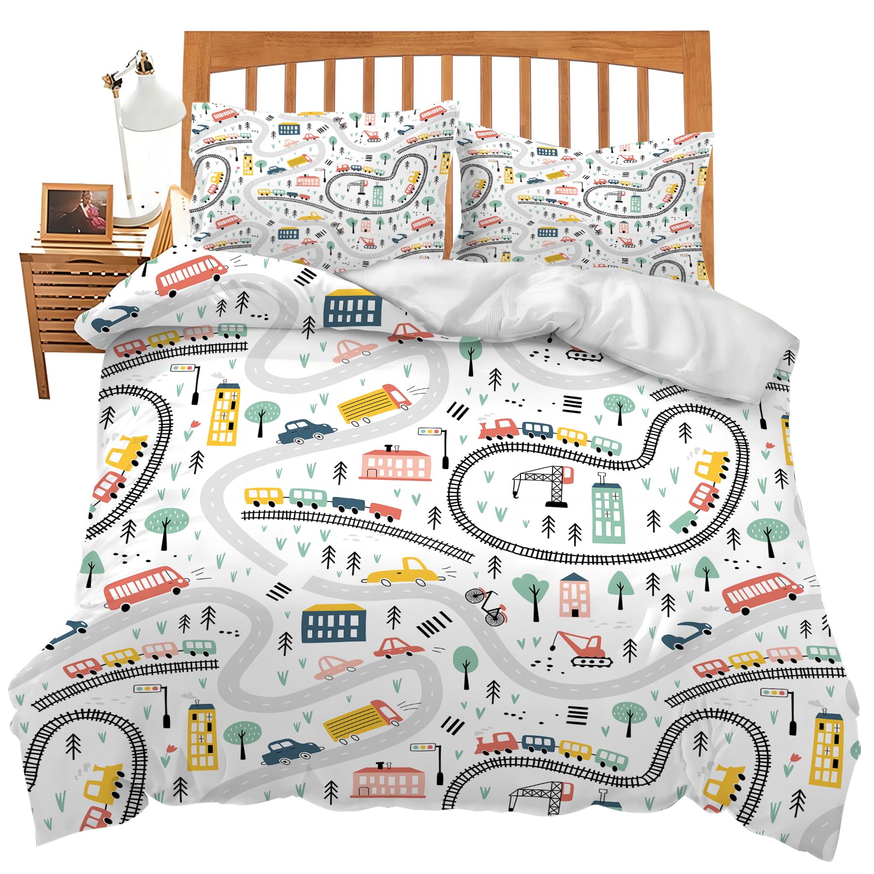 Juego de Ropa de Cama de Camión para Niños, Individual,