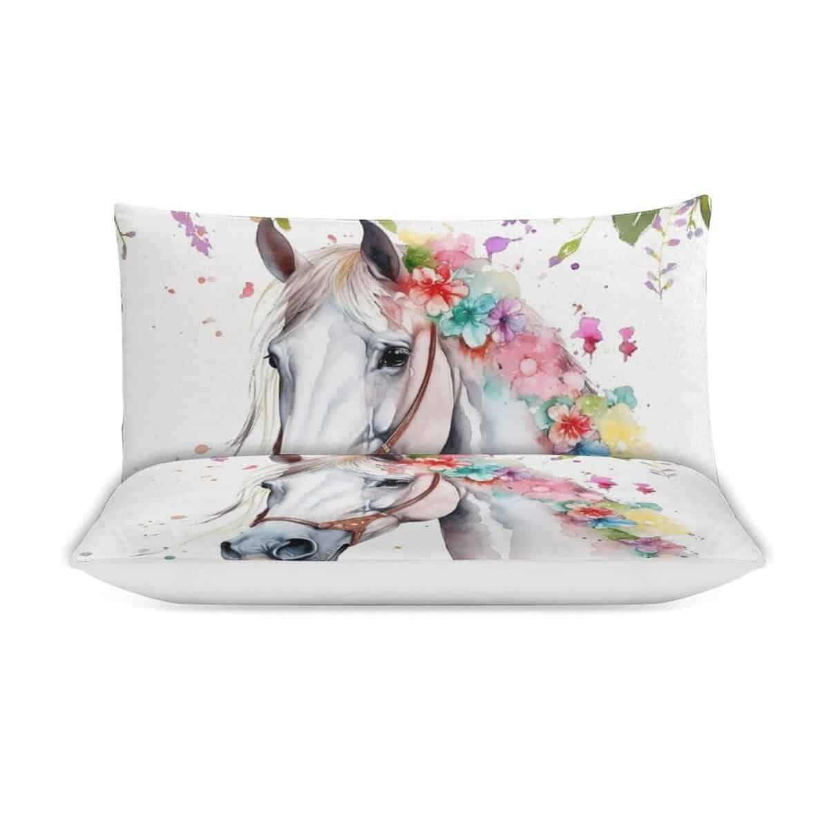 Set de Ropa de Cama Blanco de Caballo Tamaño Completo Juego - Imagen 4