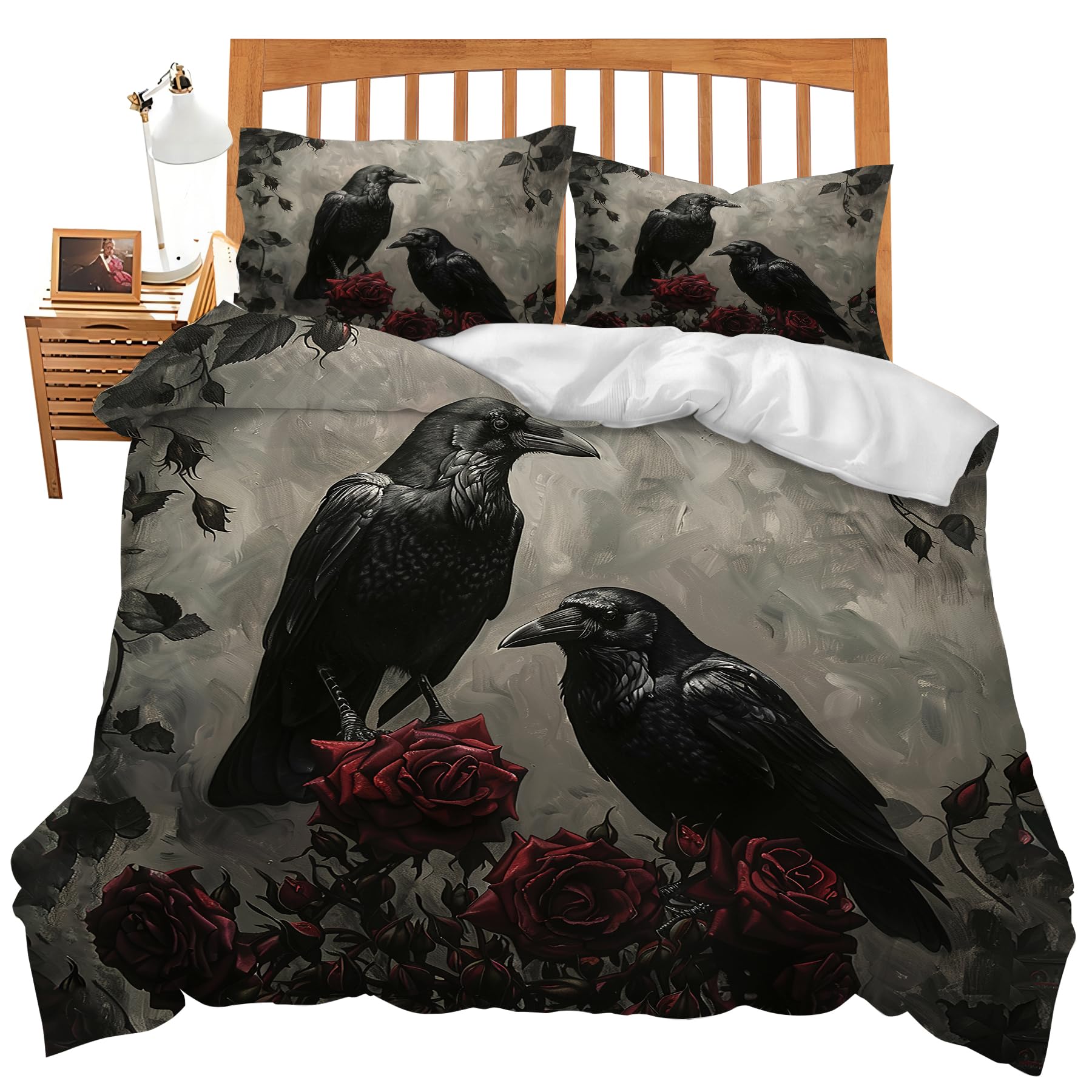 Juego de Ropa de Cama Gótica Crow Tamaño Individual