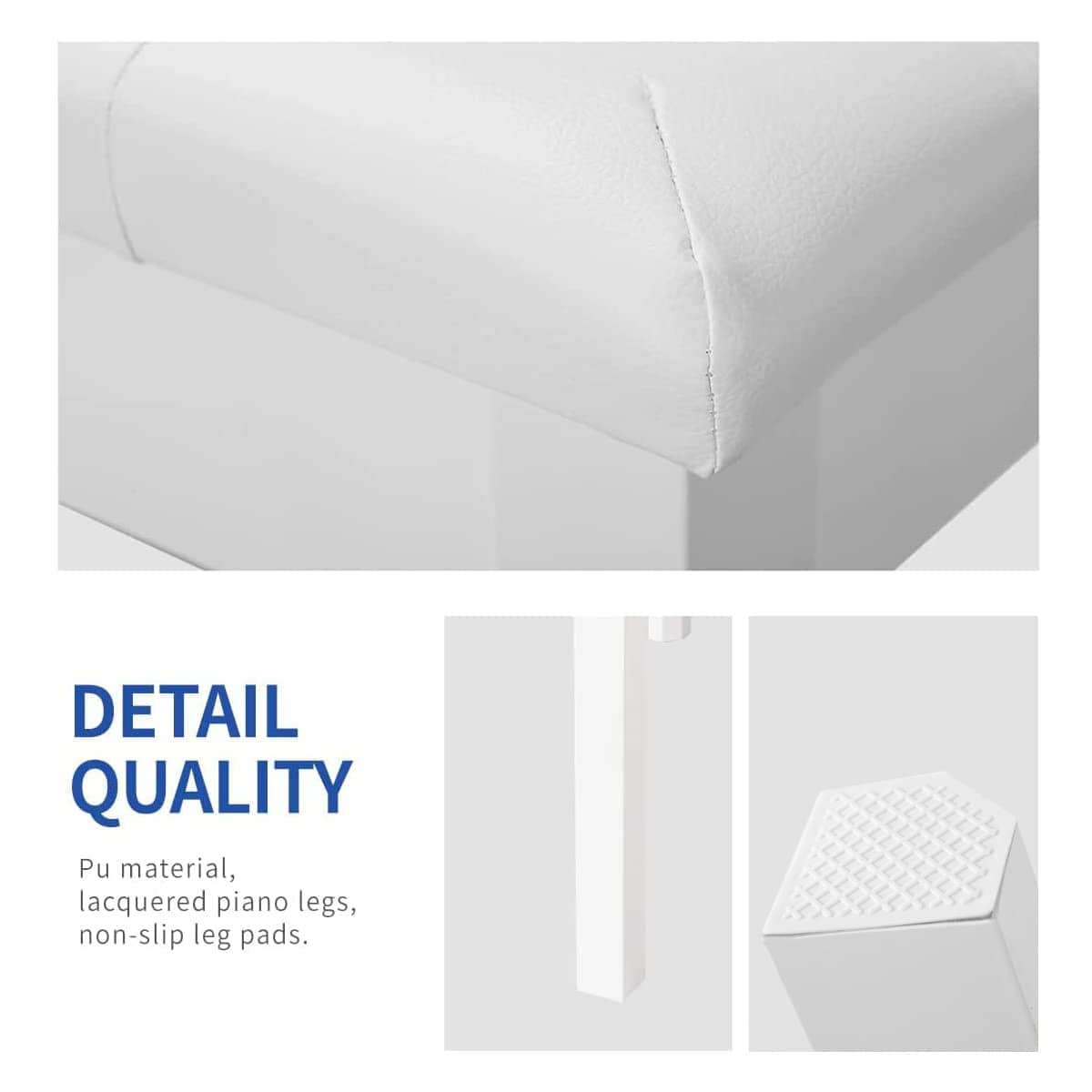 Banqueta de piano AODSK con cojín acolchado y compartimento - Imagen 4