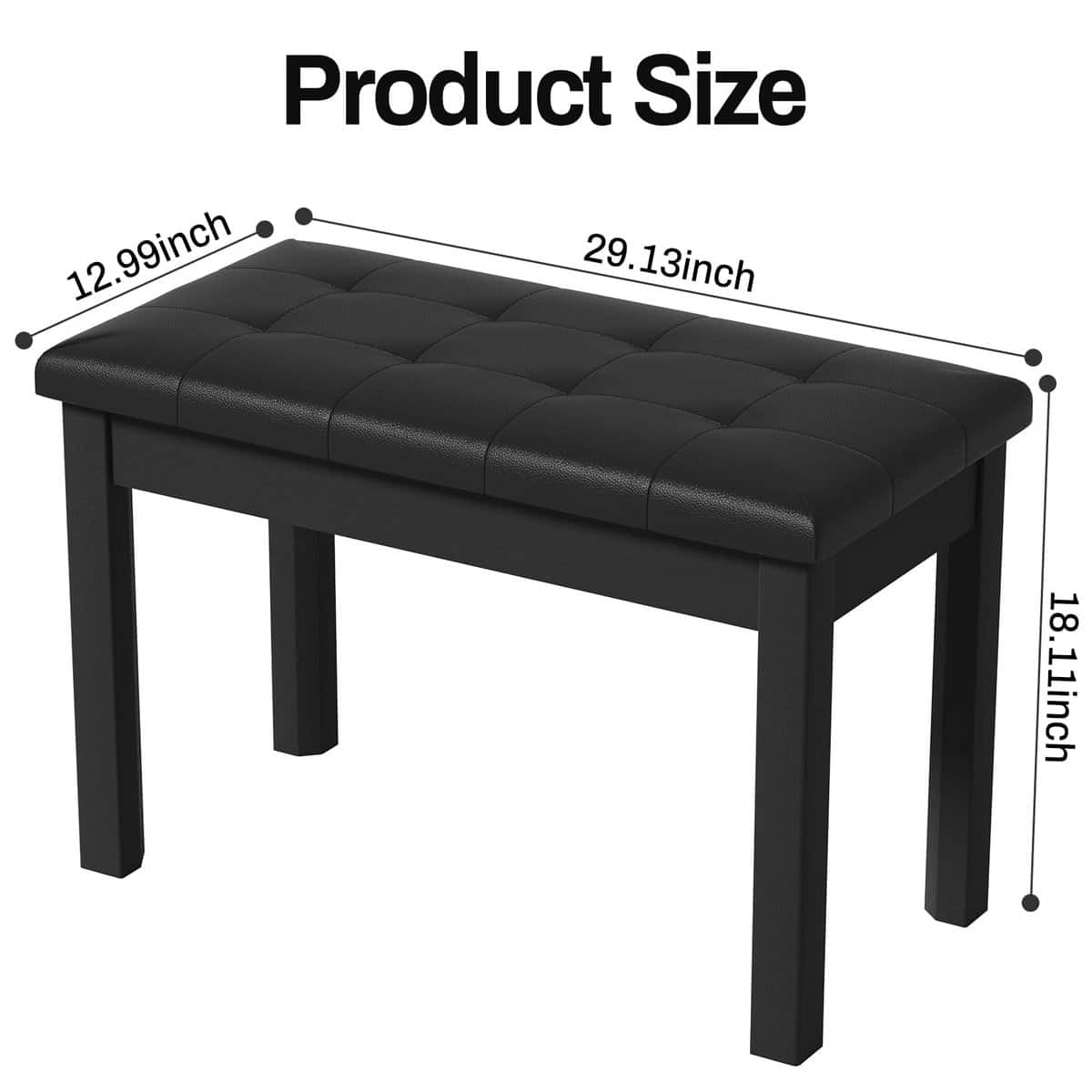 Banqueta de piano AODSK con cojín acolchado y compartimento - Imagen 3