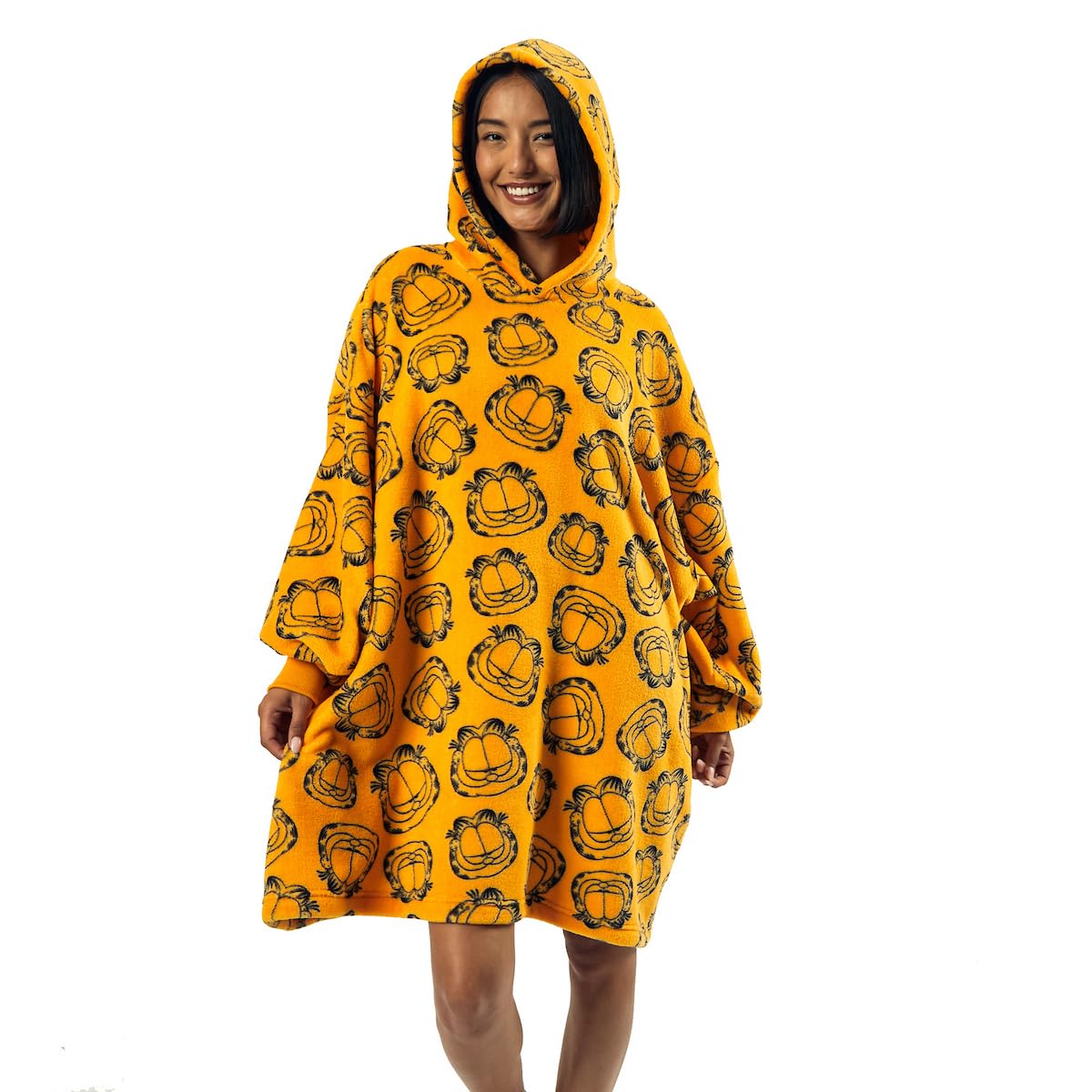 Manta con capucha de Garfield con estampado completo de
