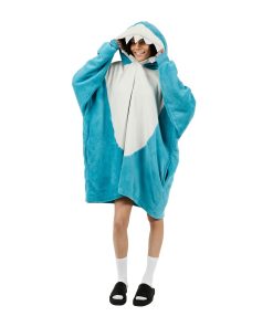 Manta con capucha de manga larga Bioworld Shark Azul -