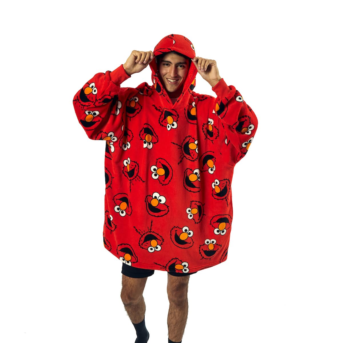 Manta con capucha de Elmo de Sesame Street con estampado - Imagen 8