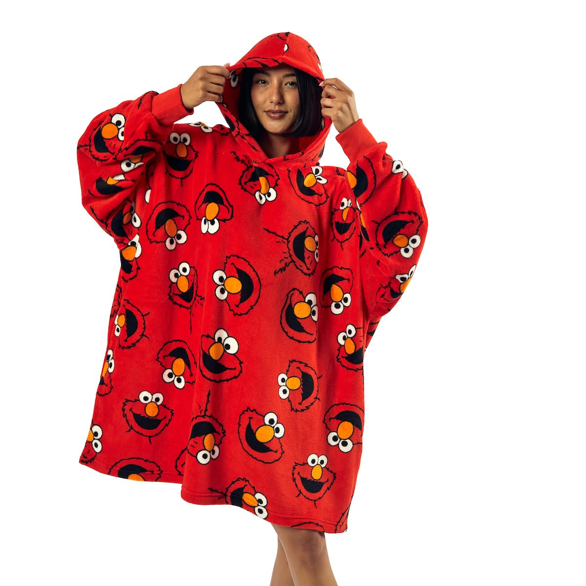 Manta con capucha de Elmo de Sesame Street con estampado - Imagen 4