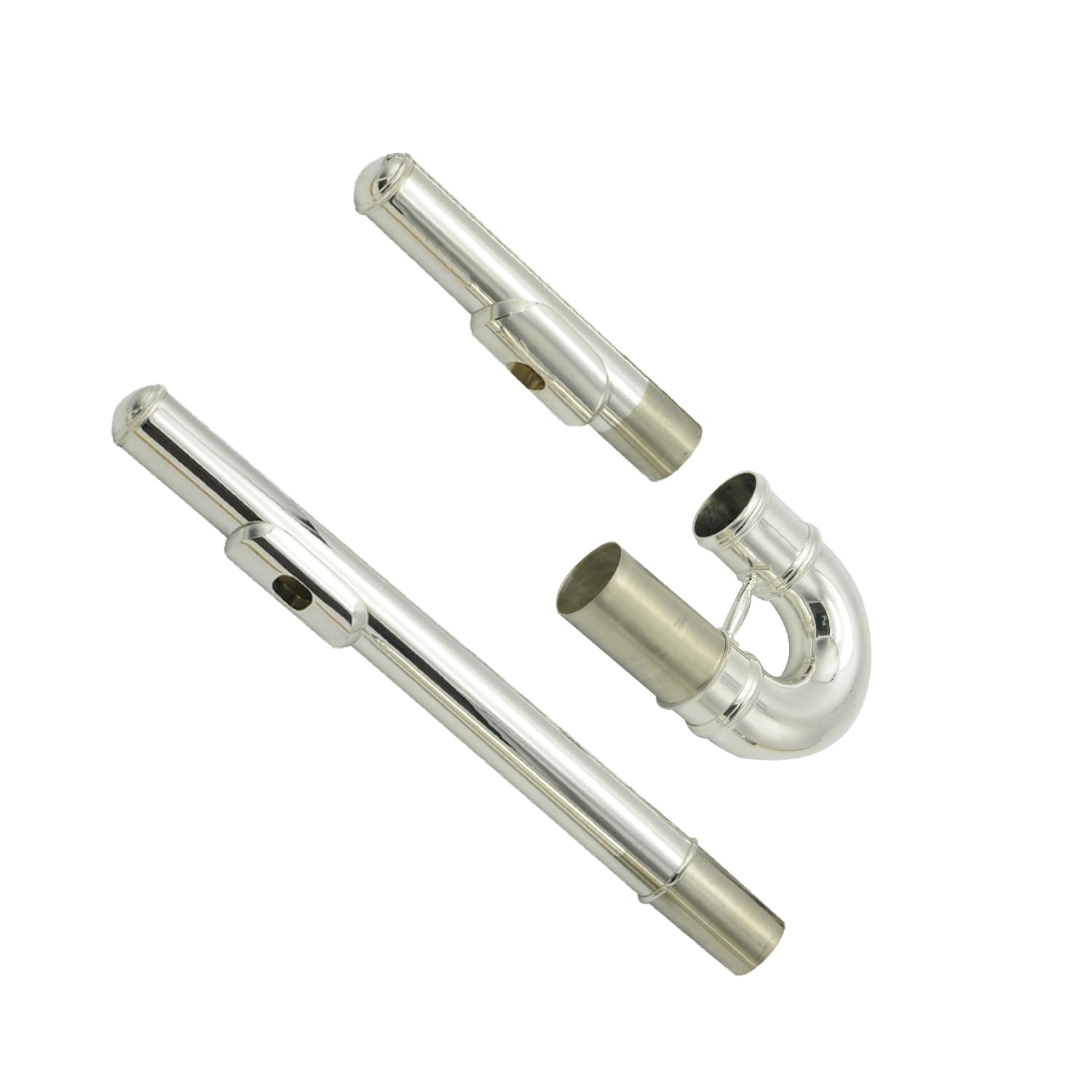 Flauta Alto Plateada HAORQ con Cabezas Recta y Curva Buena - Imagen 5