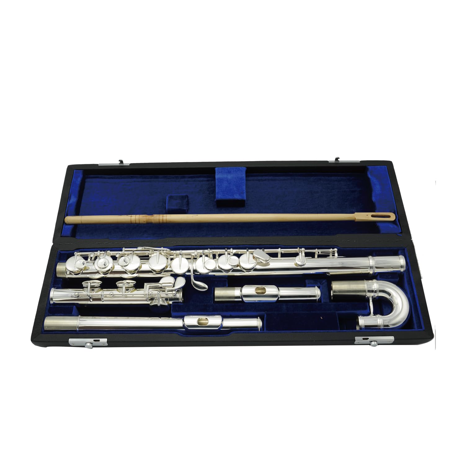 Flauta Alto Plateada HAORQ con Cabezas Recta y Curva Buena