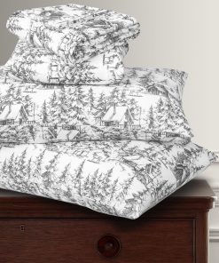 Juego de Sábanas de Franela Estampada -Gris Sylvania