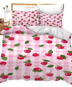Set de Ropa de Cama Completo de Cerezas Lindas Rojas