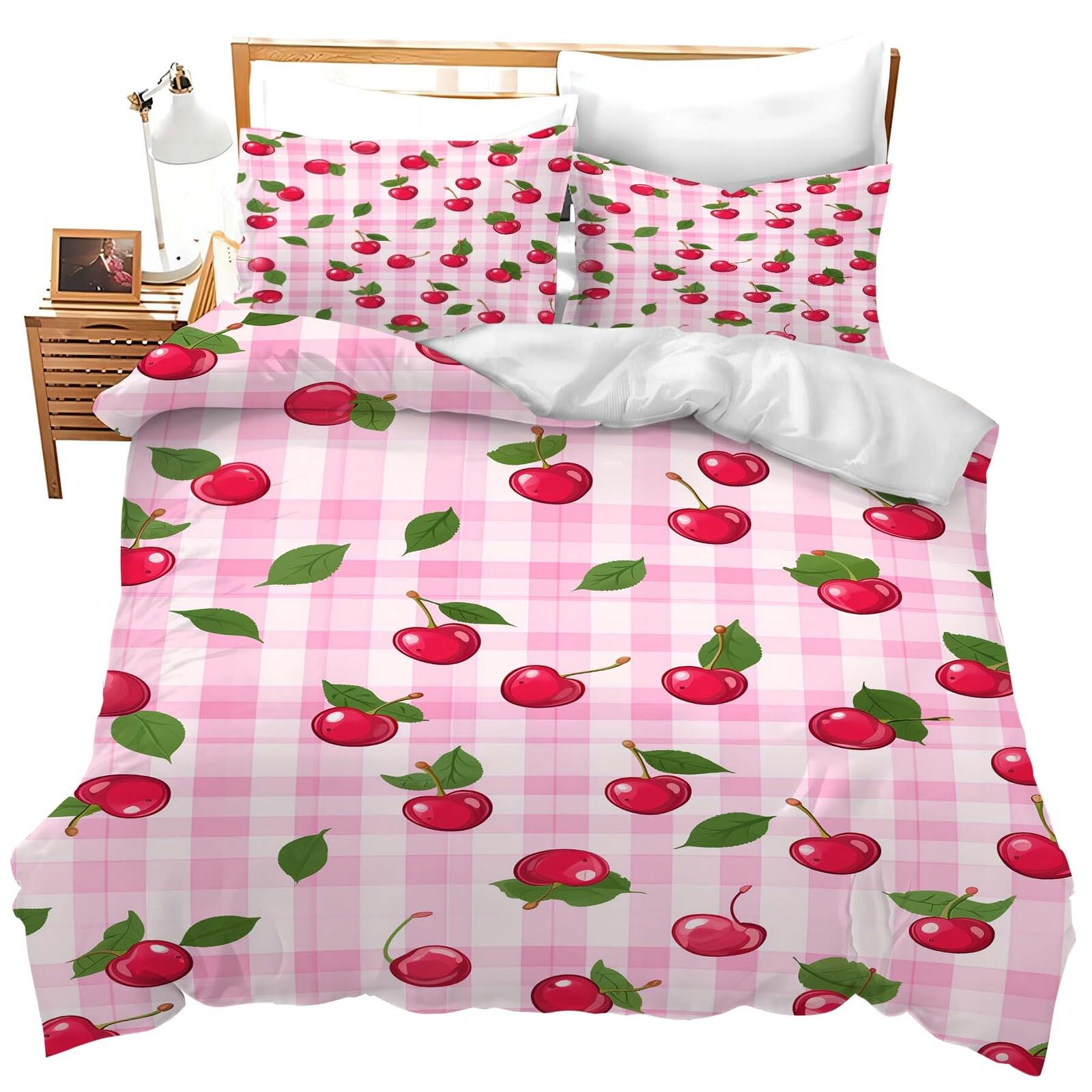 Set de Ropa de Cama Completo de Cerezas Lindas Rojas