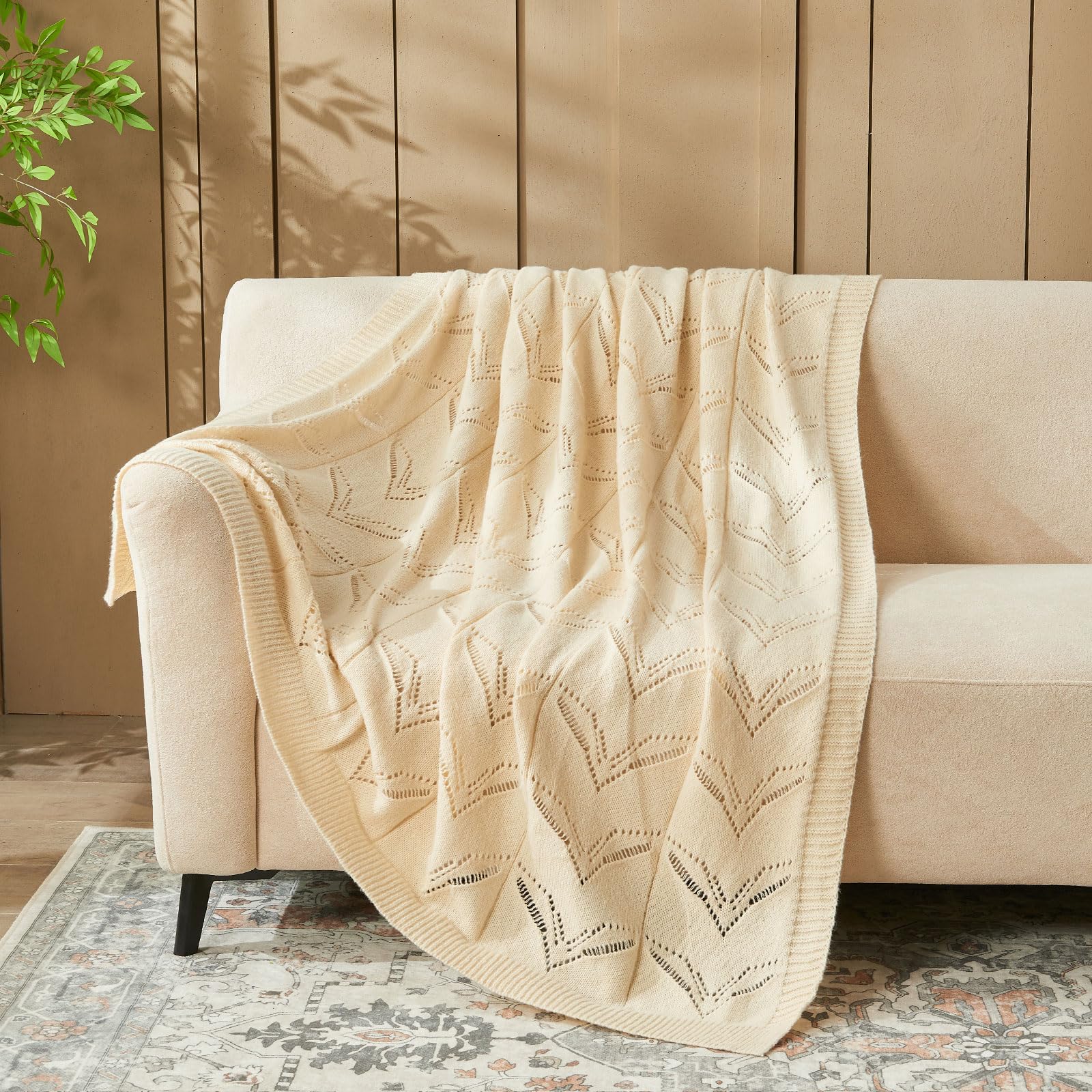 Manta de Tiro para Sofá - Manta de Cama Suave Boho, Manta