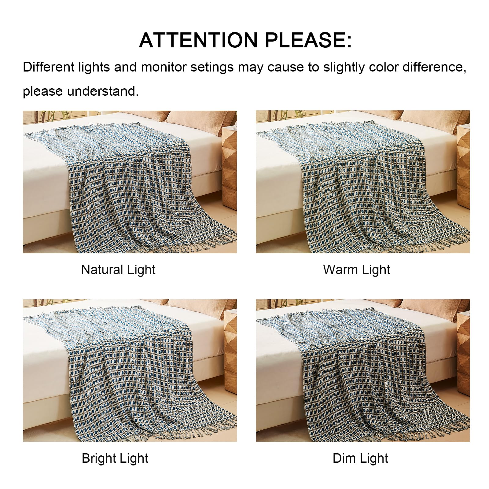 Manta de tiro para sofá de LIFEIN - Manta de cama boho - Imagen 8