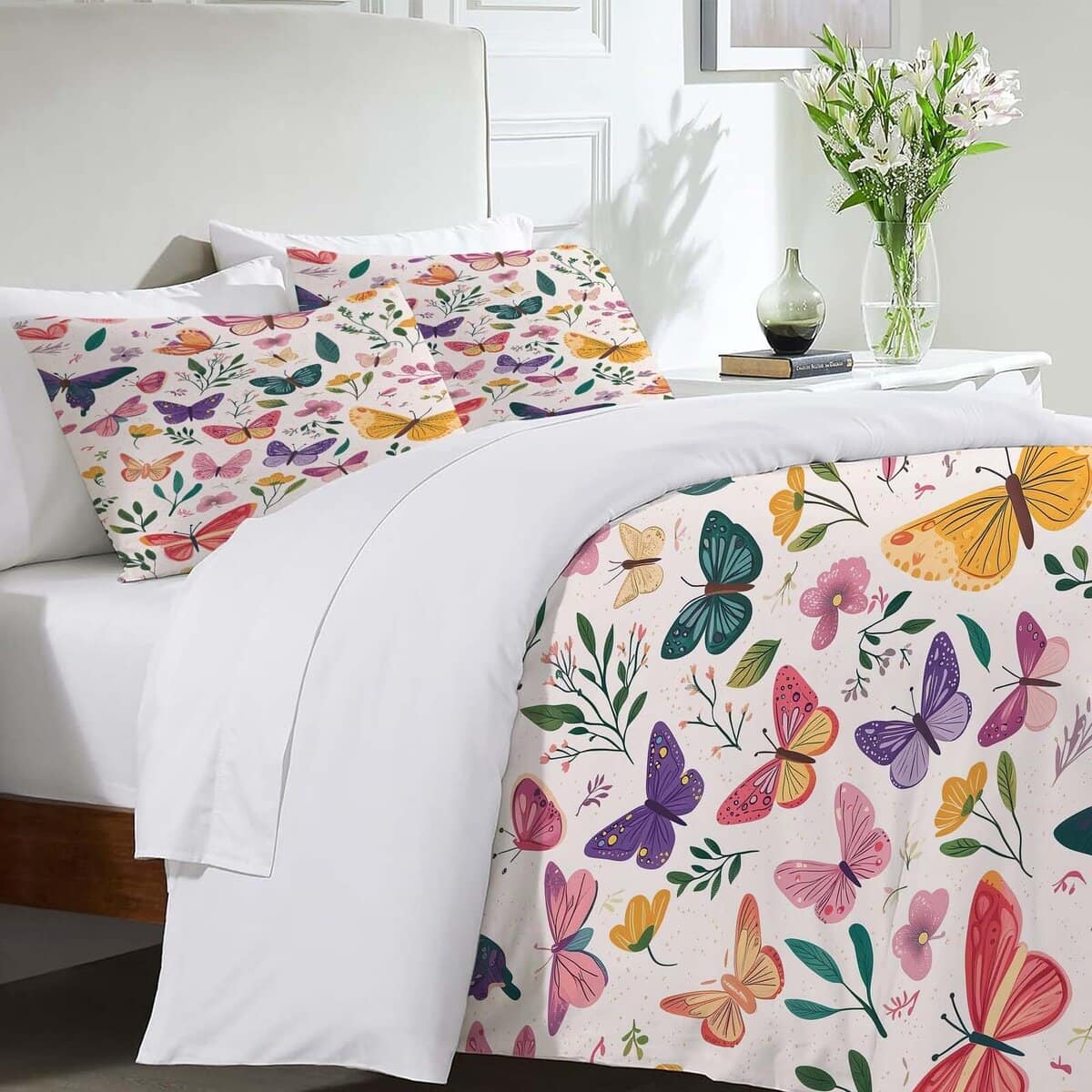 Juego de Ropa de Cama Fuzawet Twin Mariposa Colorida - Imagen 6