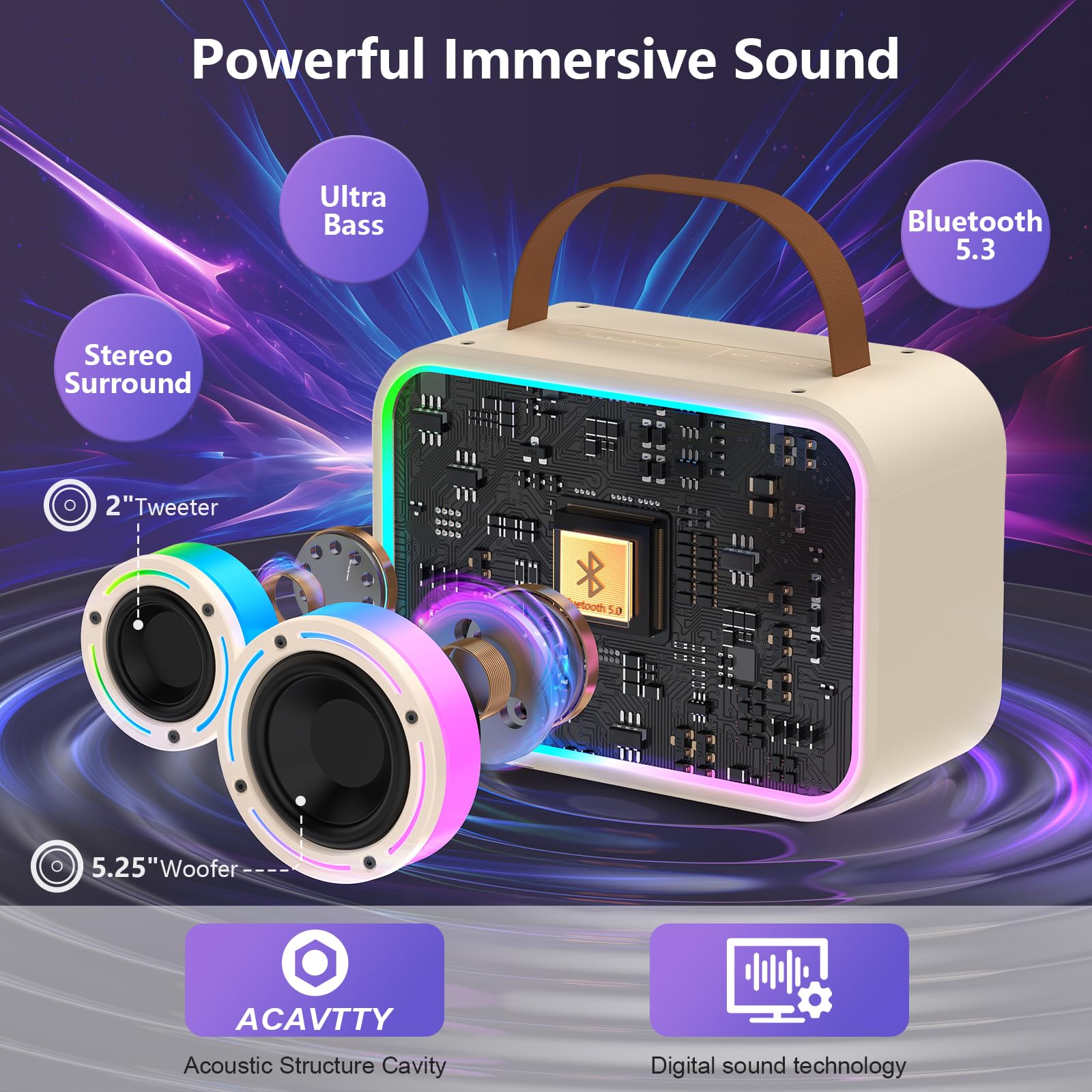 Máquina de Karaoke con 2 Micrófonos Inalámbricos, Sistema - Imagen 3