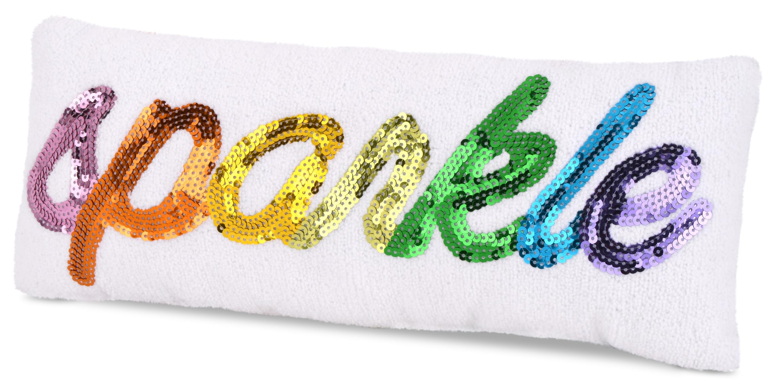 Almohada Decorativa Rectangular de Chenille, Lentejuelas y - Imagen 4