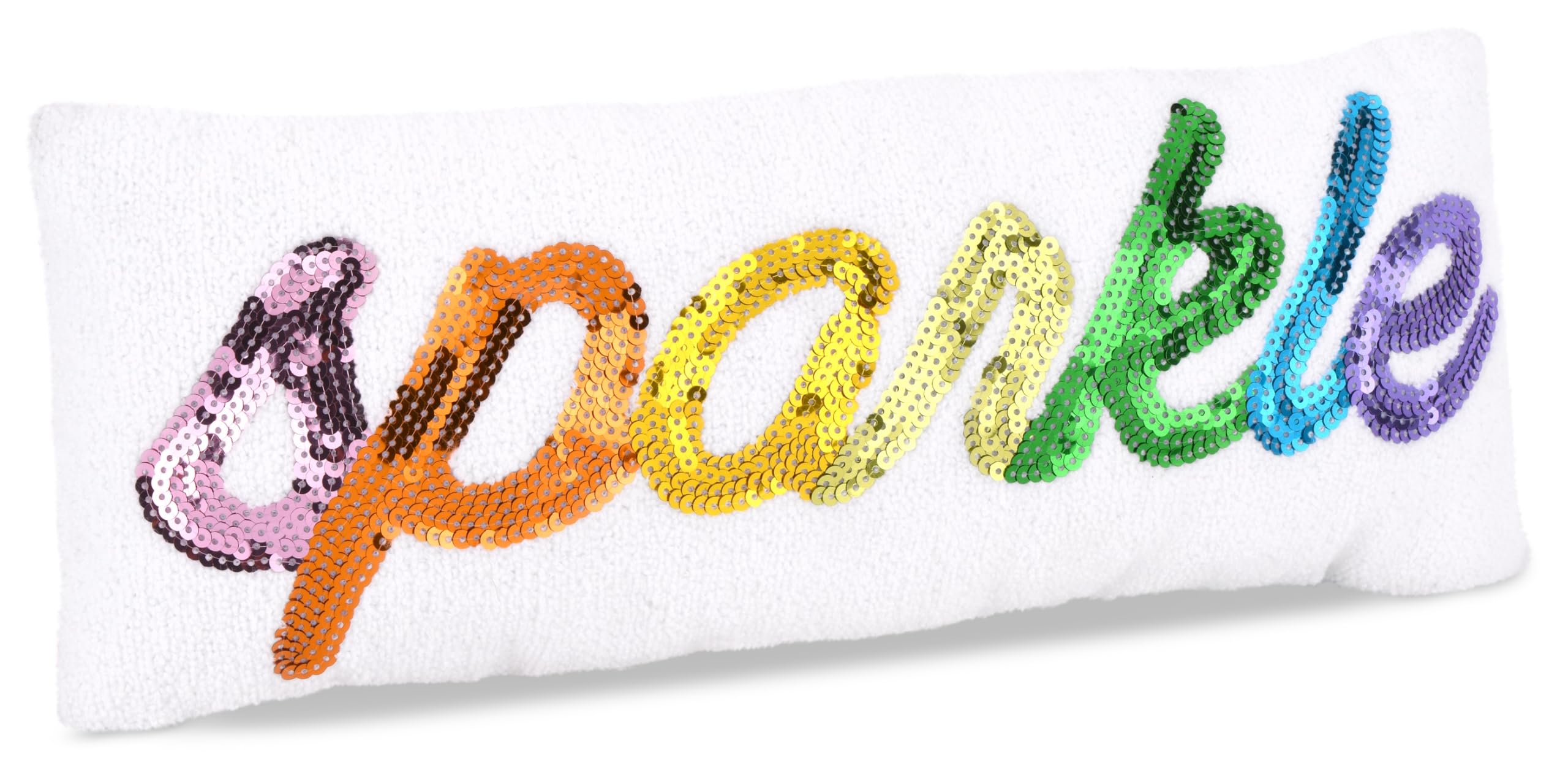 Almohada Decorativa Rectangular de Chenille, Lentejuelas y - Imagen 3