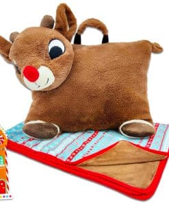 Conjunto de Manta y Almohada Rudolph El Reno de la Nariz