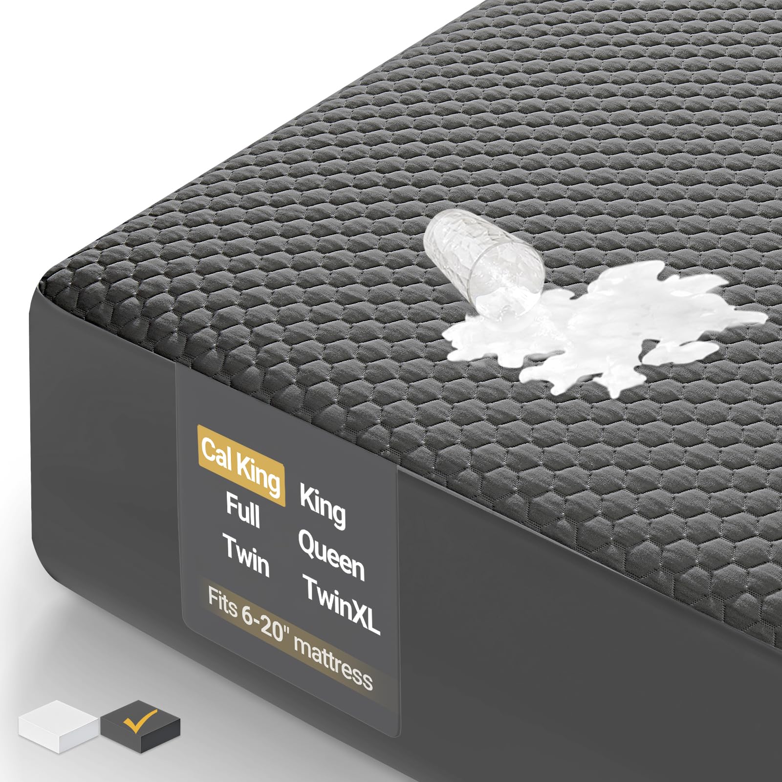 Protector de Colchón 100% Impermeable Ohgeni, Tamaño King