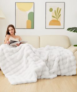 Manta cálida de pelo sintético blanco Jingle Bears Manta de