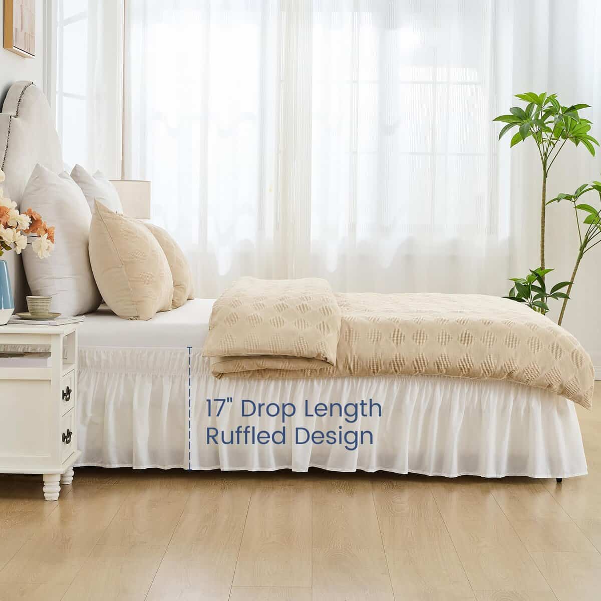 BISELINA Faldón de Cama Envolvedor de 17" de Altura, - Imagen 6