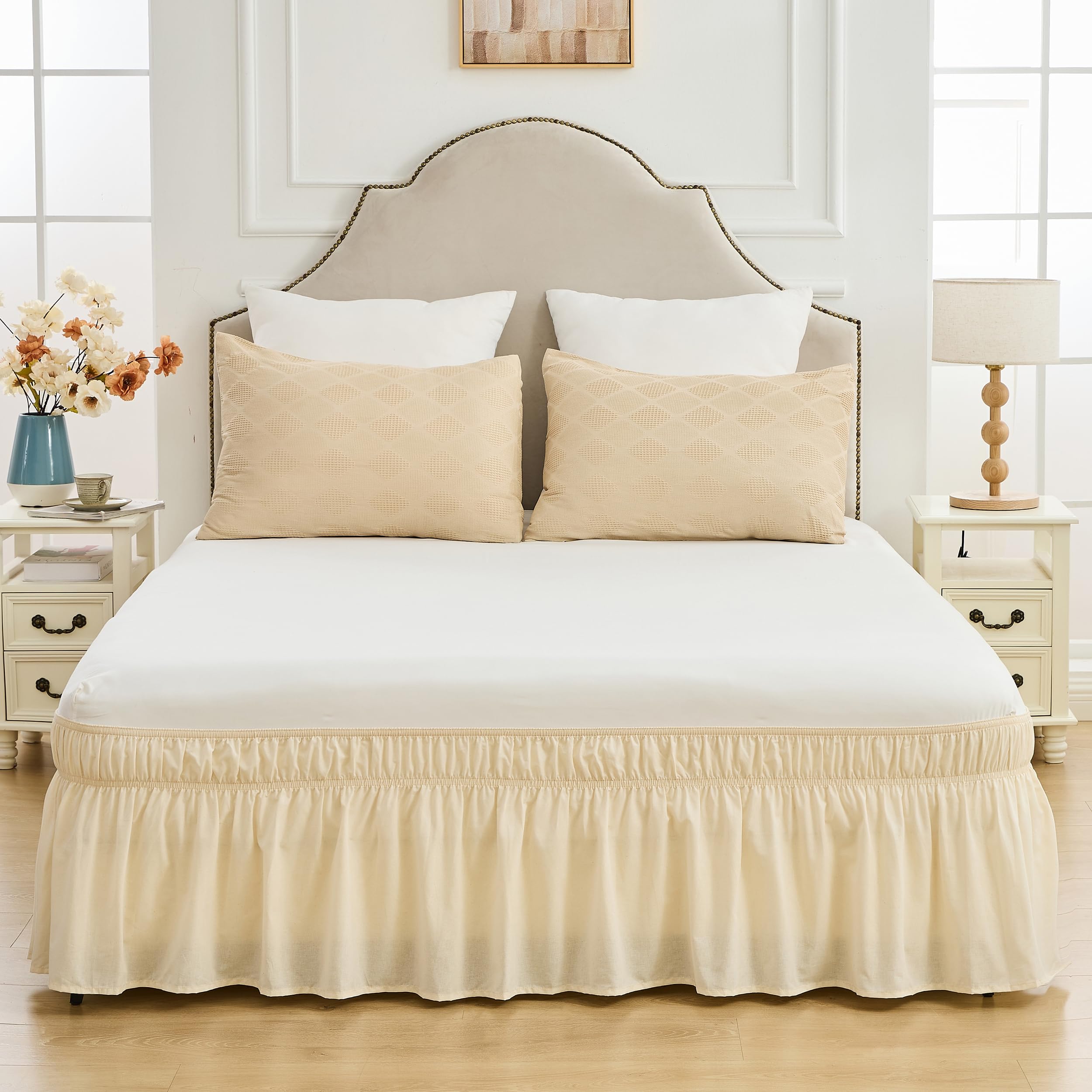 BISELINA Faldón de Cama Ajustable de Algodón de 17" de - Imagen 9