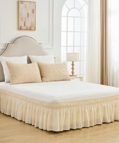 BISELINA Faldón de Cama Ajustable de Algodón de 17" de