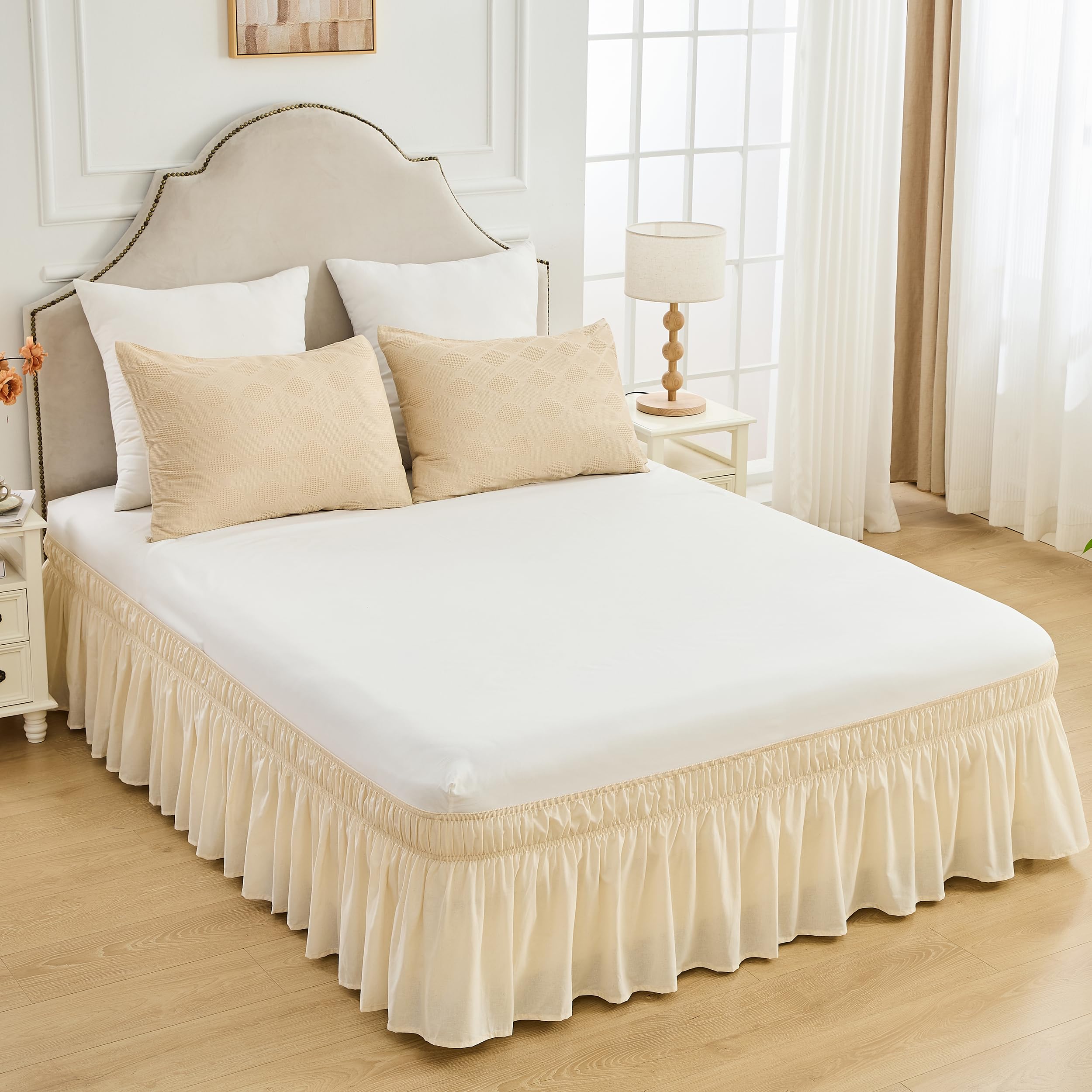 BISELINA Faldón de Cama Ajustable de Algodón de 17" de - Imagen 8