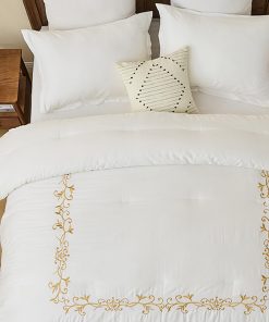 Juego de Edredón de Algodón de Fibra -Blanco