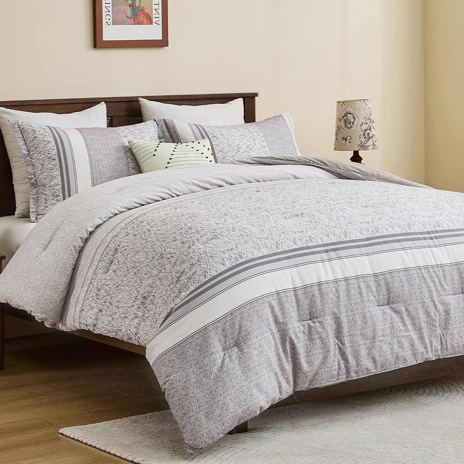 Juego de edredón de algodón de fibra larga SahSahCasa para