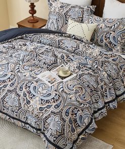 Juego de Edredón de Algodón SahSahCasa Tamaño -Negro