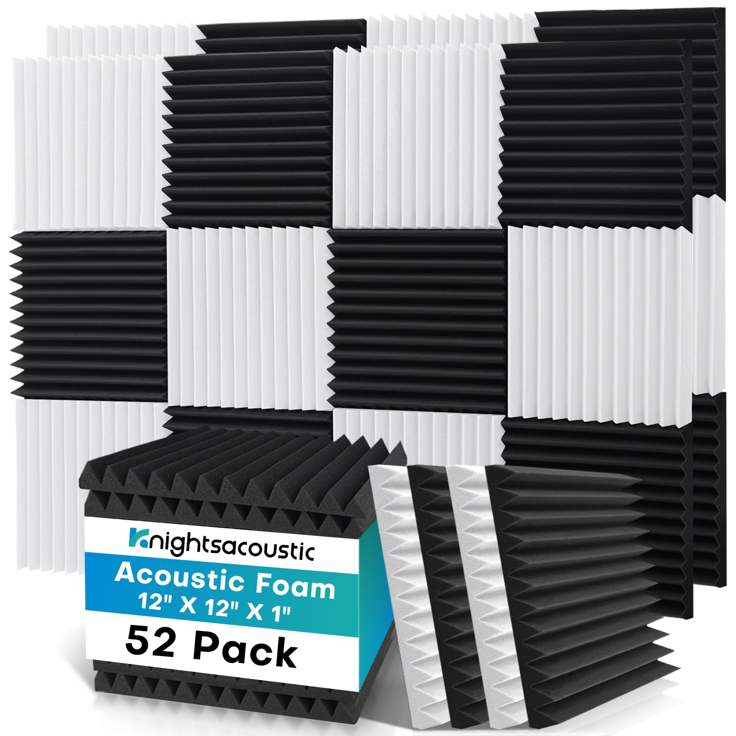 Paneles de Espuma Acústica Knightsacoustic 52 Pack, 1 X 12