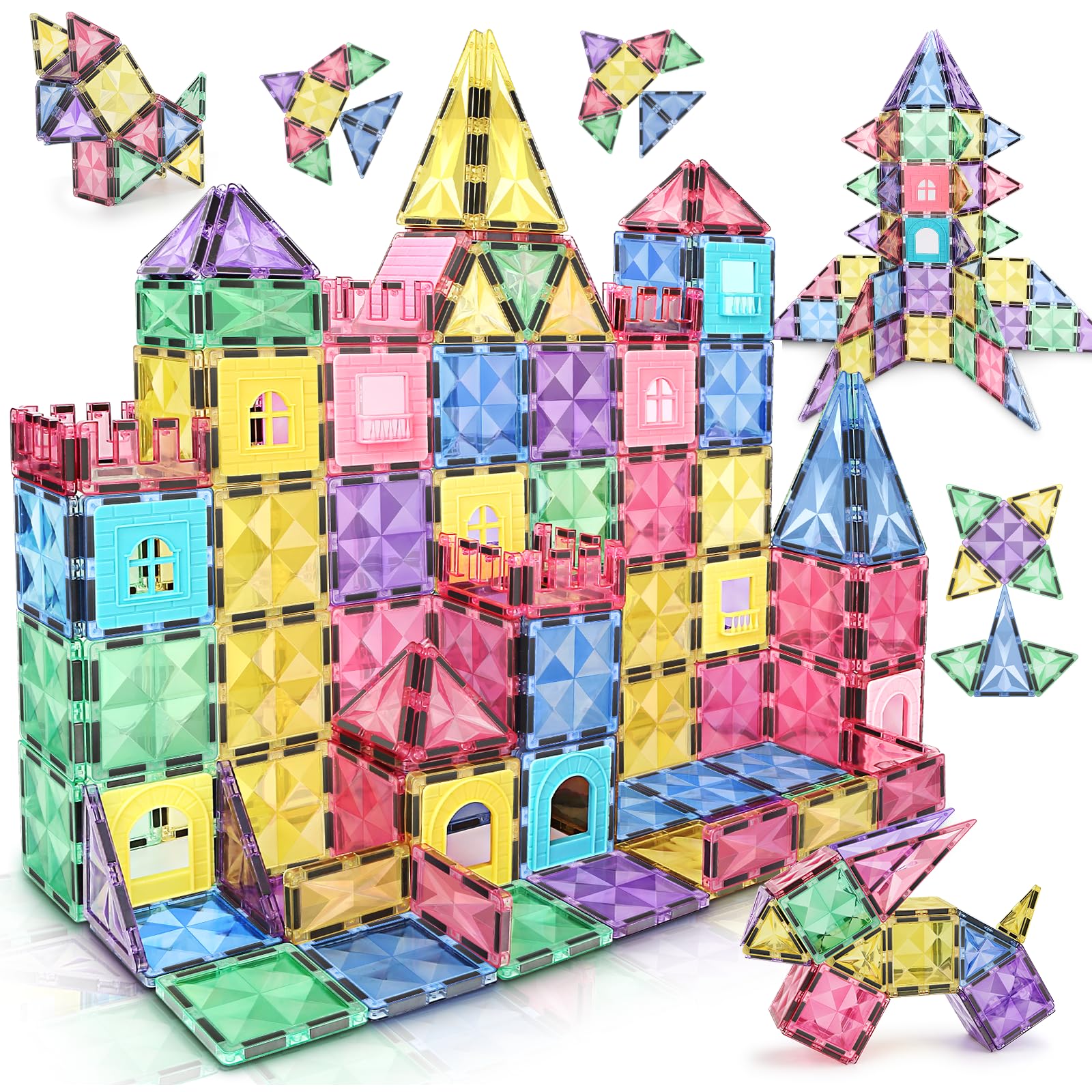 BBMVP Magnetic Building Tiles 120 PCS Magnets Juegos de