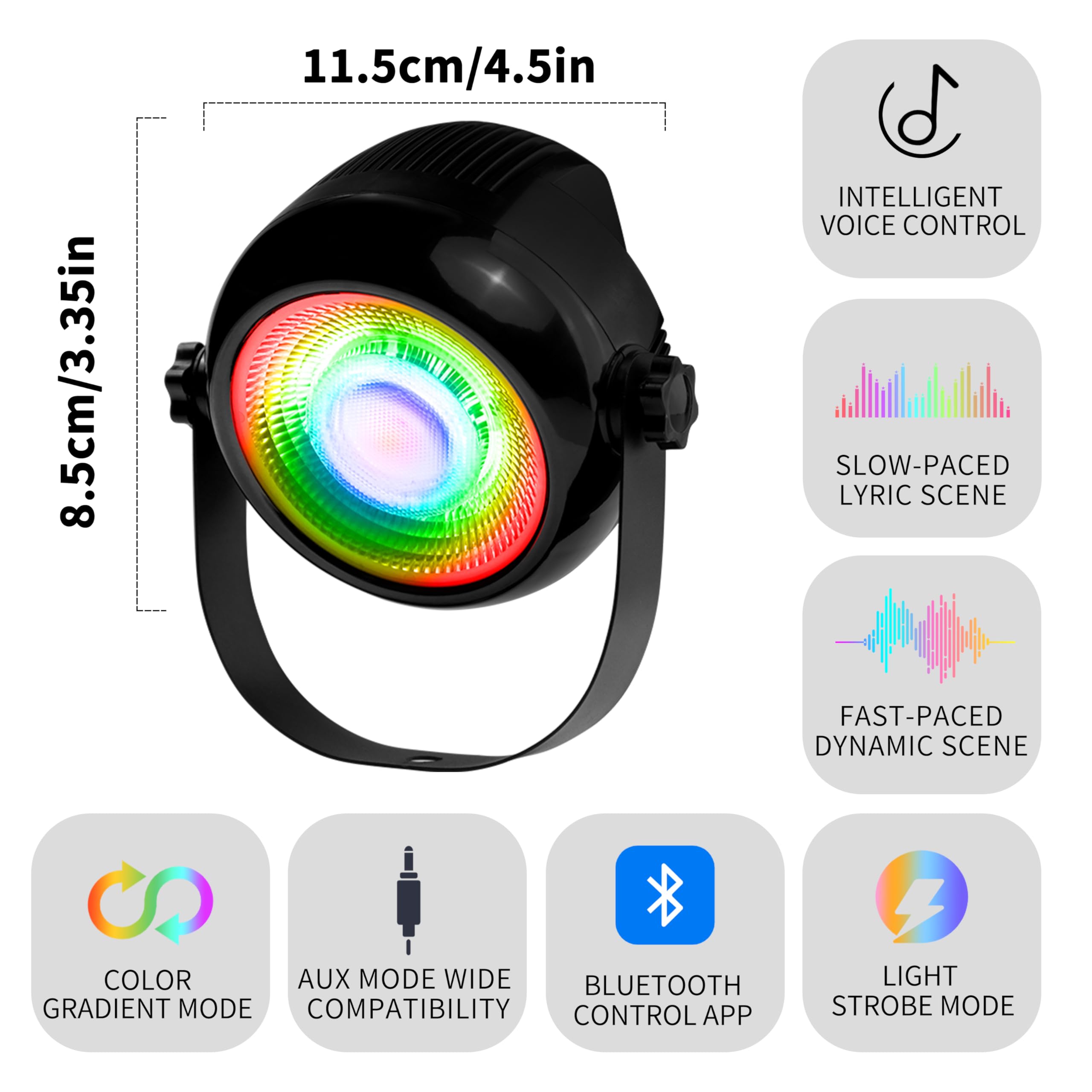 Luz de ambiente DJ PAR Light, luz de baile súper brillante - Imagen 3